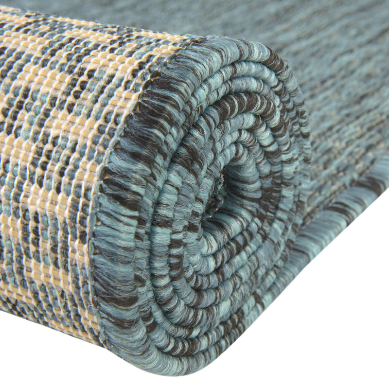 Patio Perfection Collection Area Rug - Veranda (Teal) Square Teal lifestyle 62