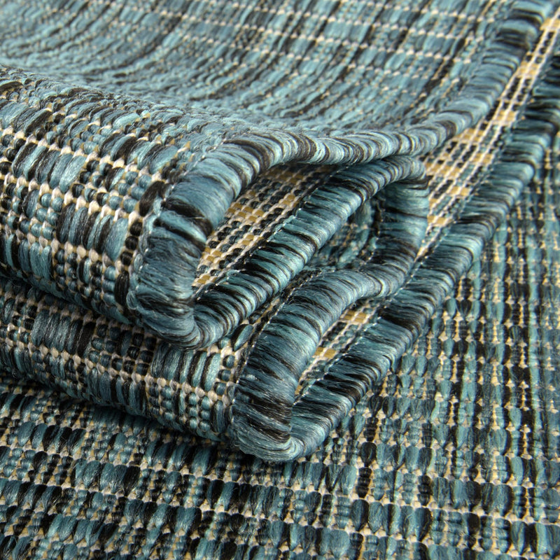 Patio Perfection Collection Area Rug - Veranda (Teal) Square Teal lifestyle 65