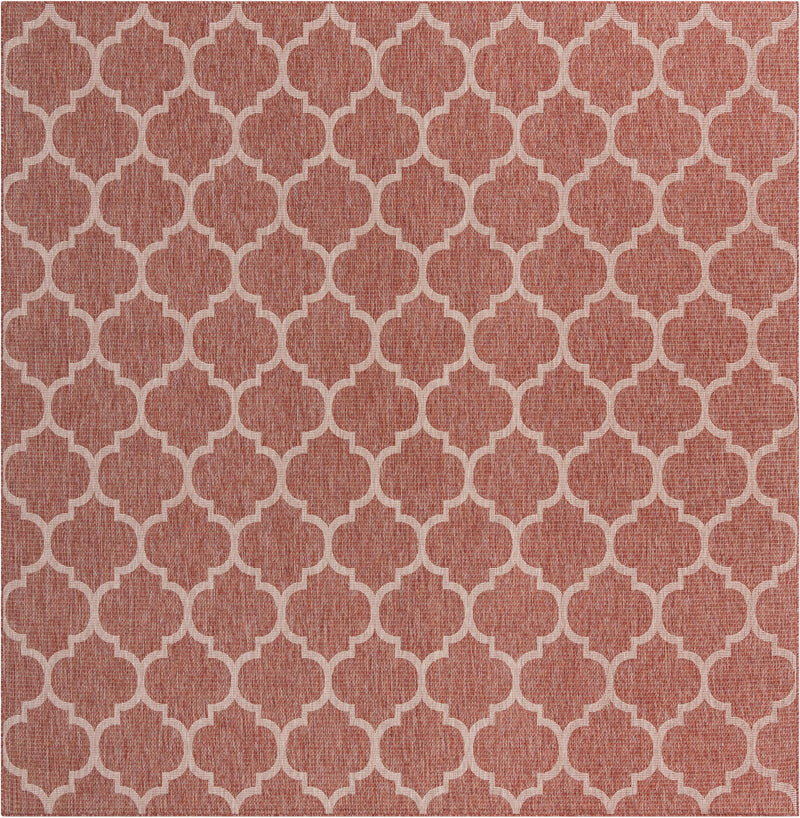 Garden Lattice Oasis Collection Area Rug - Arbor (Rust Red) Square Rust Red Main
