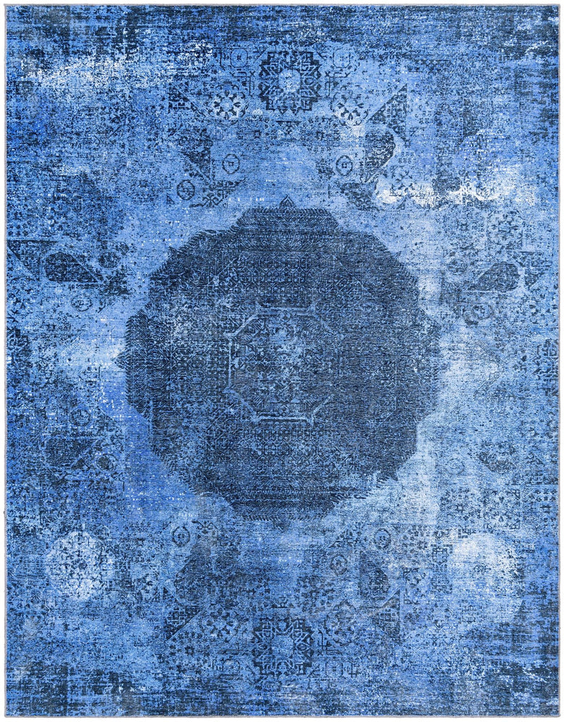 Laguna Sands Collection Area Rug - Catalina Rectangle Overdyed Blue lifestyle 3