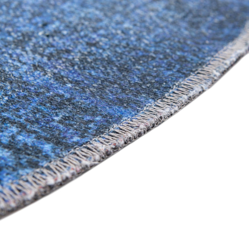 Laguna Sands Collection Area Rug - Catalina Round Overdyed Blue lifestyle 113