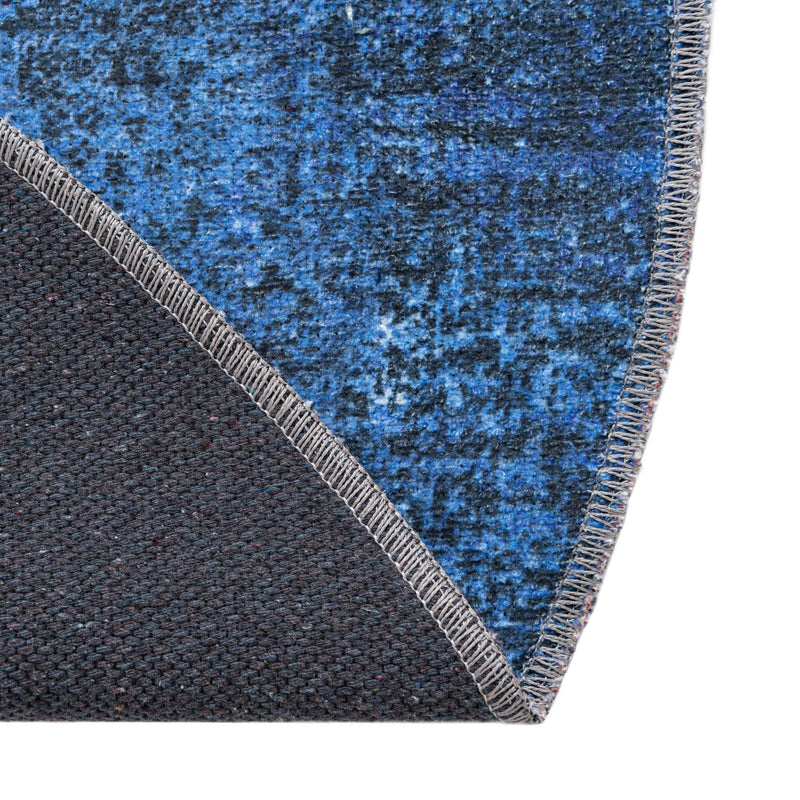Laguna Sands Collection Area Rug - Catalina Round Overdyed Blue lifestyle 122