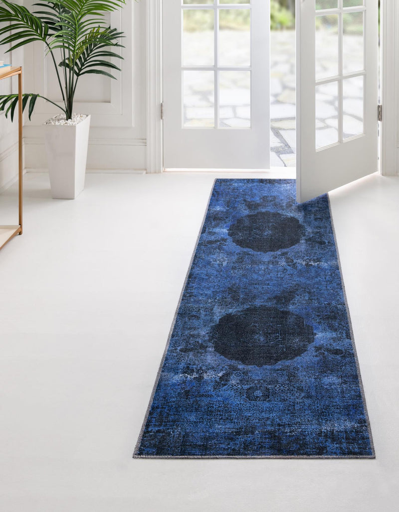 Laguna Sands Collection Area Rug - Catalina Runner Overdyed Blue lifestyle 74