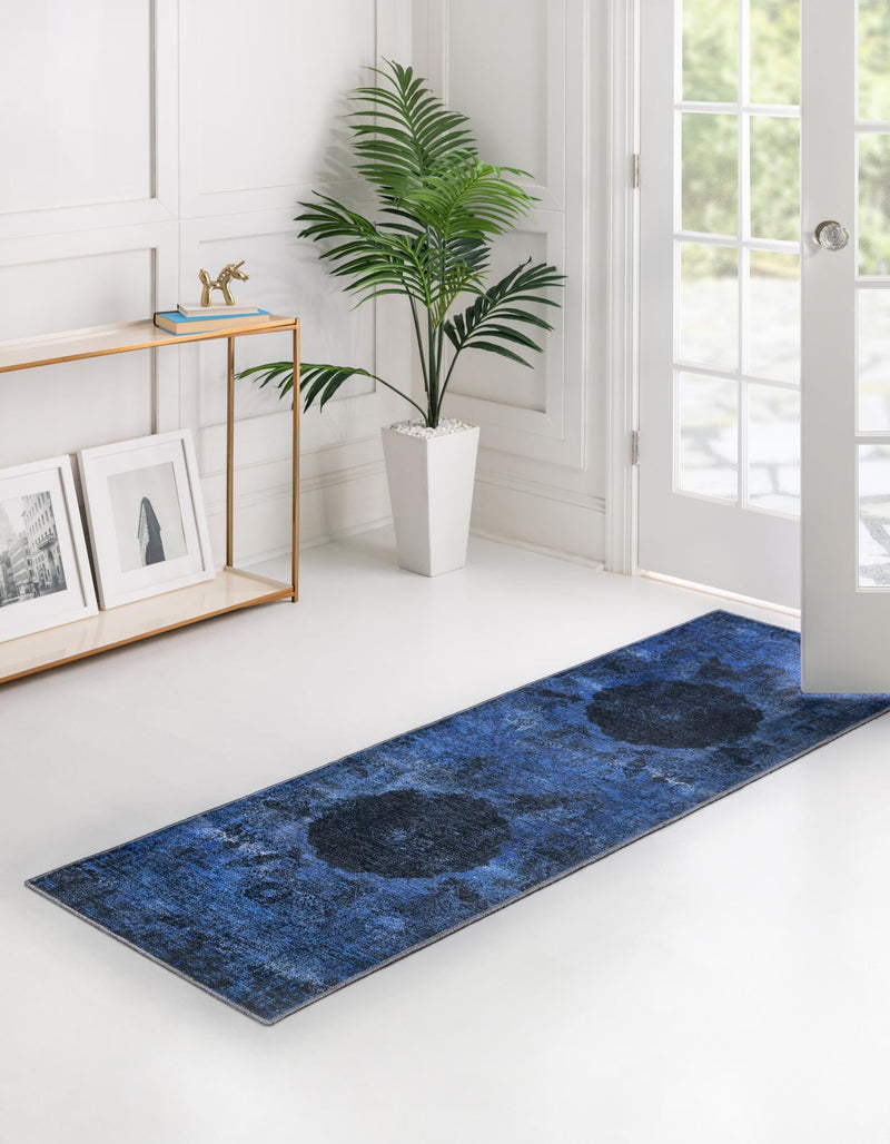 Laguna Sands Collection Area Rug - Catalina Runner Overdyed Blue lifestyle 94