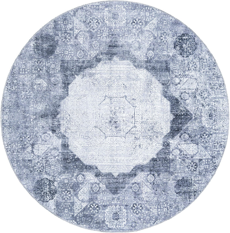 Laguna Sands Collection Area Rug - Catalina Round Gray Ivory lifestyle 34