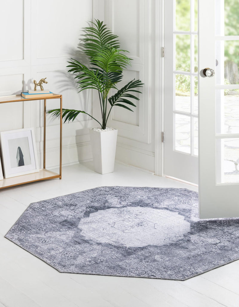 Laguna Sands Collection Area Rug - Catalina Octagon Gray Ivory lifestyle 51