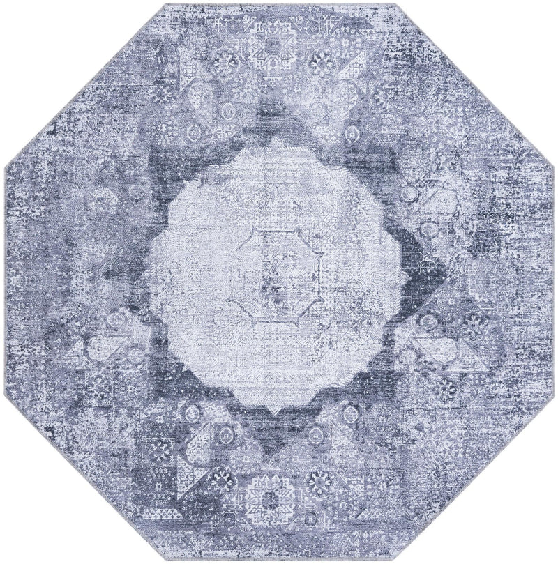 Laguna Sands Collection Area Rug - Catalina Octagon Gray Ivory lifestyle 35
