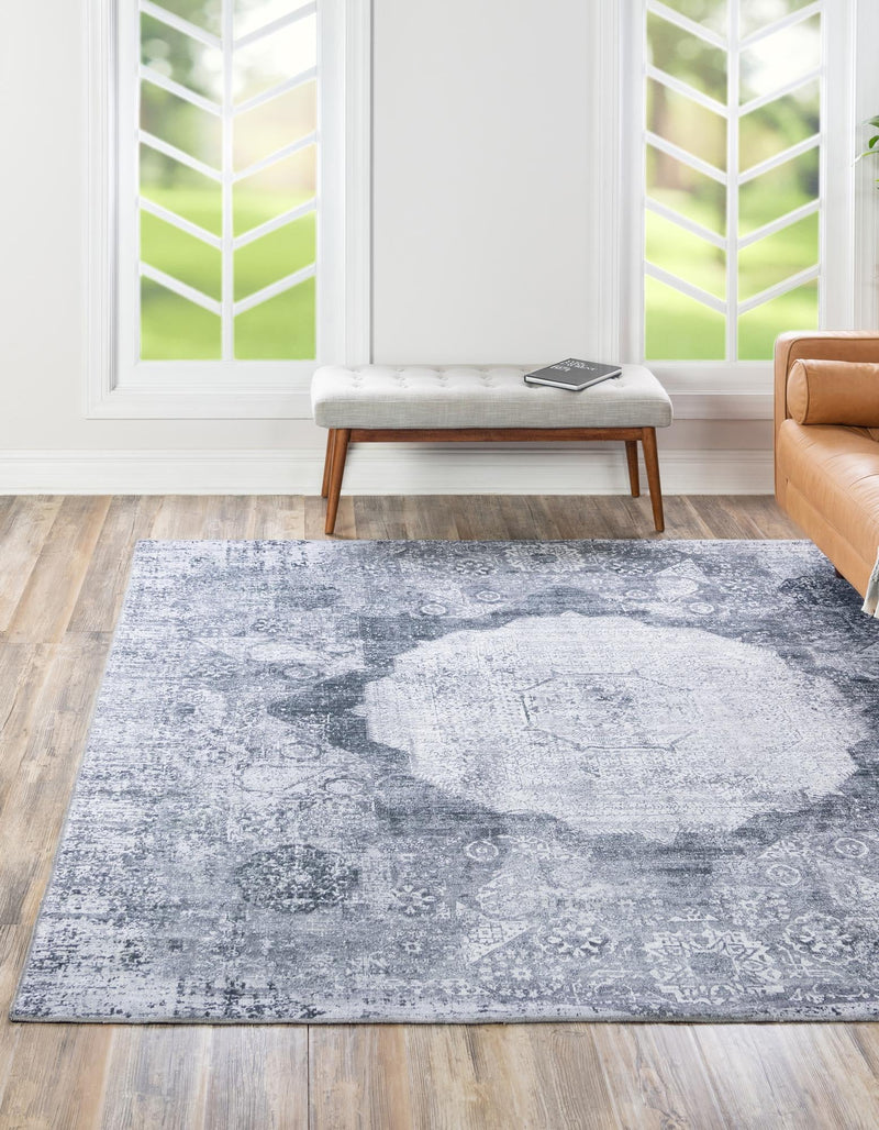 Laguna Sands Collection Area Rug - Catalina Square Gray Ivory lifestyle 75
