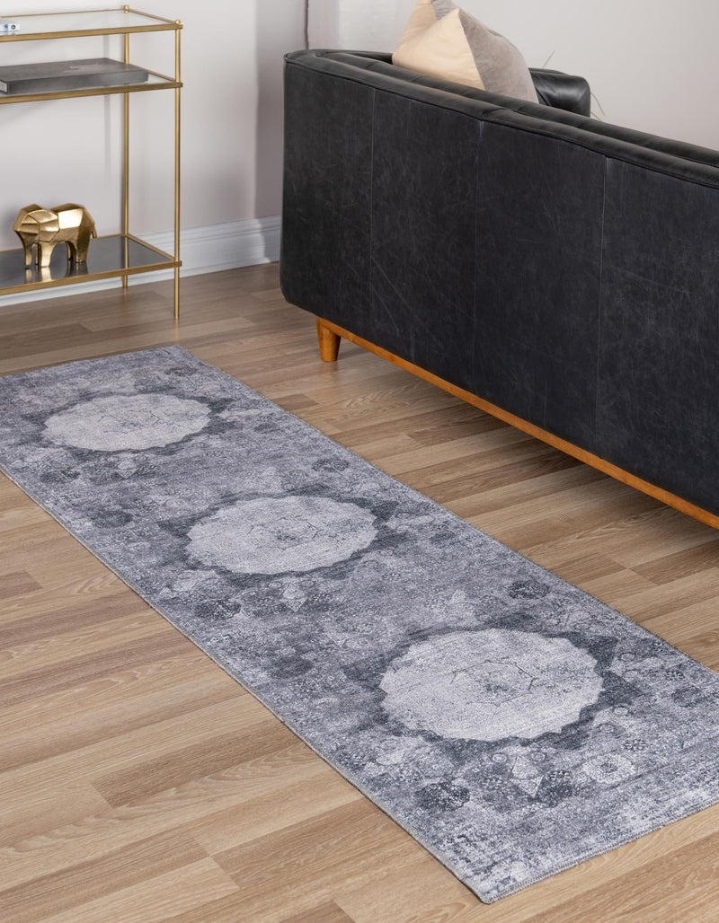 Laguna Sands Collection Area Rug - Catalina Runner Gray Ivory lifestyle 96