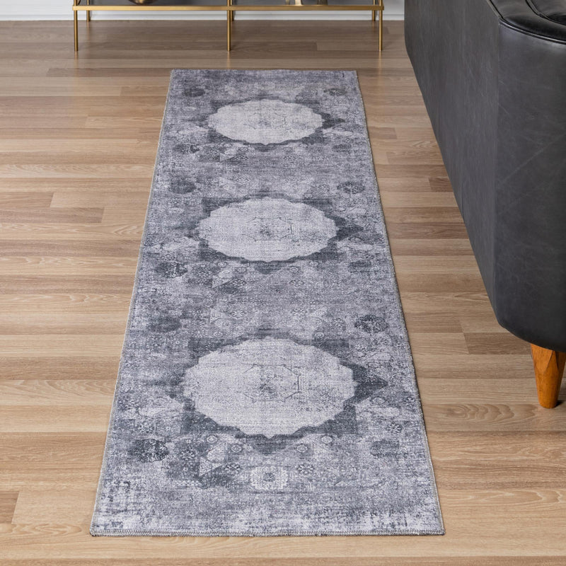 Laguna Sands Collection Area Rug - Catalina Runner Gray Ivory lifestyle 148
