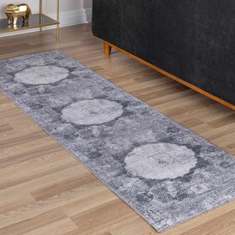 Laguna Sands Collection Area Rug - Catalina Runner Gray Ivory lifestyle 168