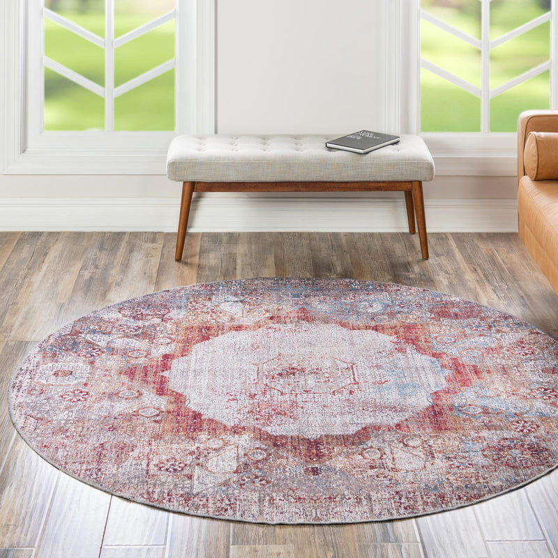 Laguna Sands Collection Area Rug - Catalina Round Multi lifestyle 137
