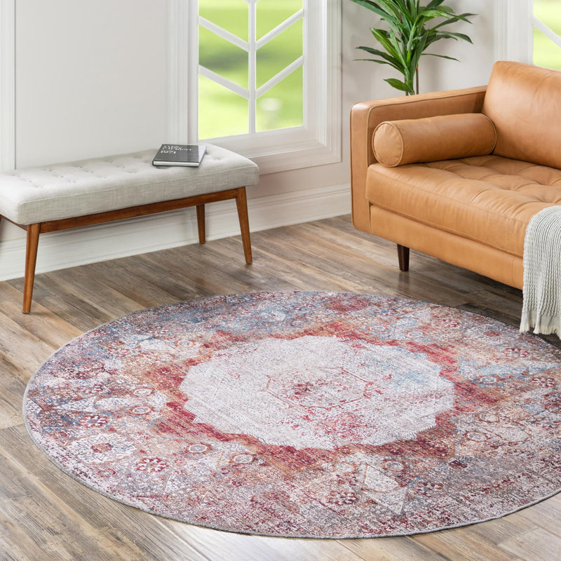 Laguna Sands Collection Area Rug - Catalina Round Multi lifestyle 145