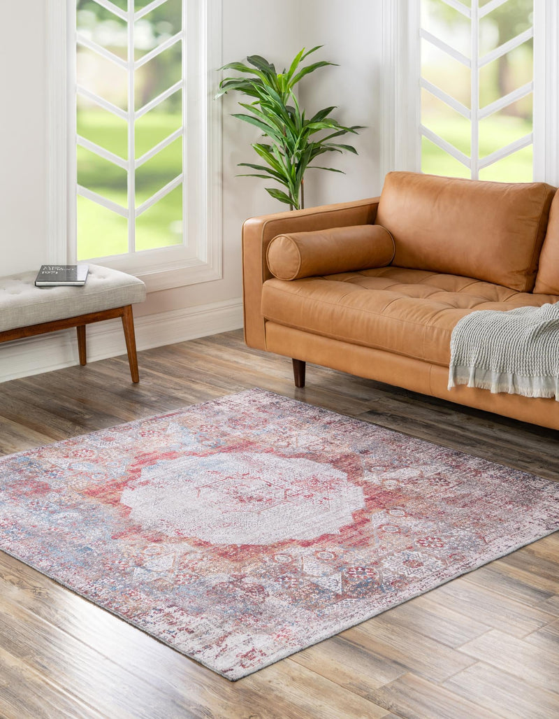 Laguna Sands Collection Area Rug - Catalina Square Multi lifestyle 48