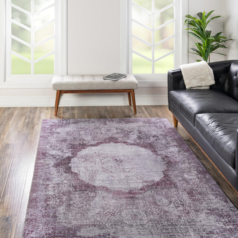 Laguna Sands Collection Area Rug - Catalina Rectangle Pink Ivory lifestyle 48