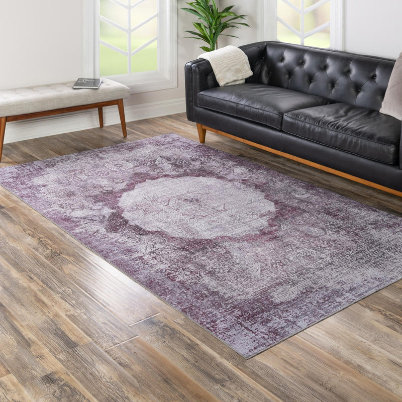 Laguna Sands Collection Area Rug - Catalina Rectangle Pink Ivory lifestyle 53