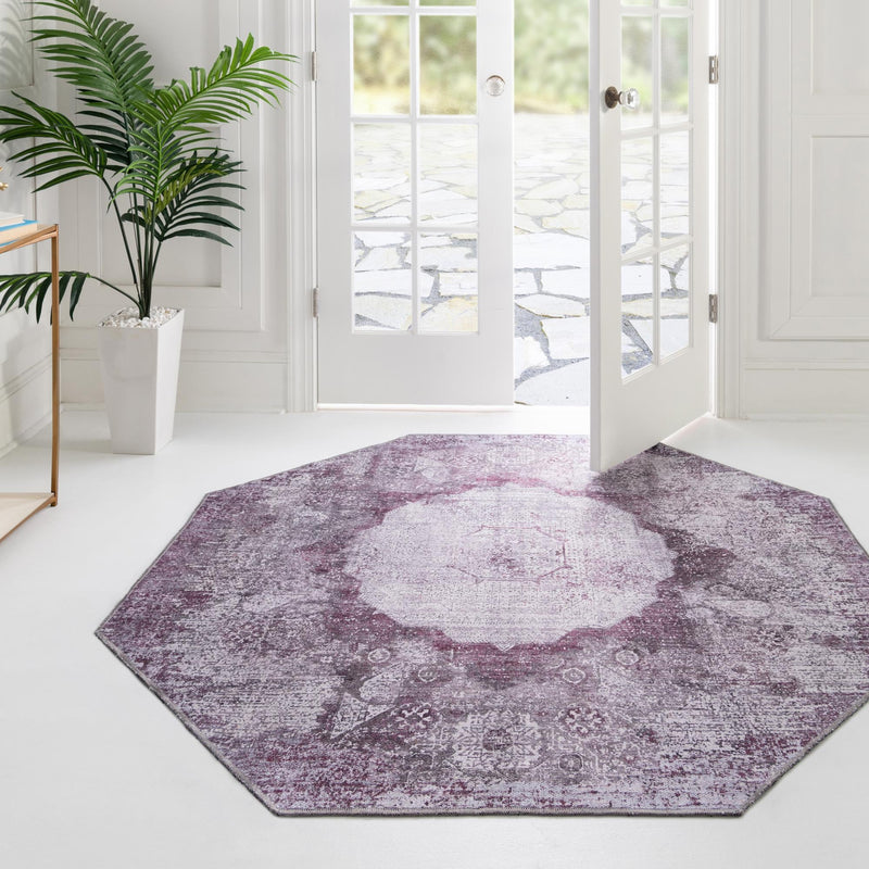 Laguna Sands Collection Area Rug - Catalina Octagon Pink Ivory lifestyle 151