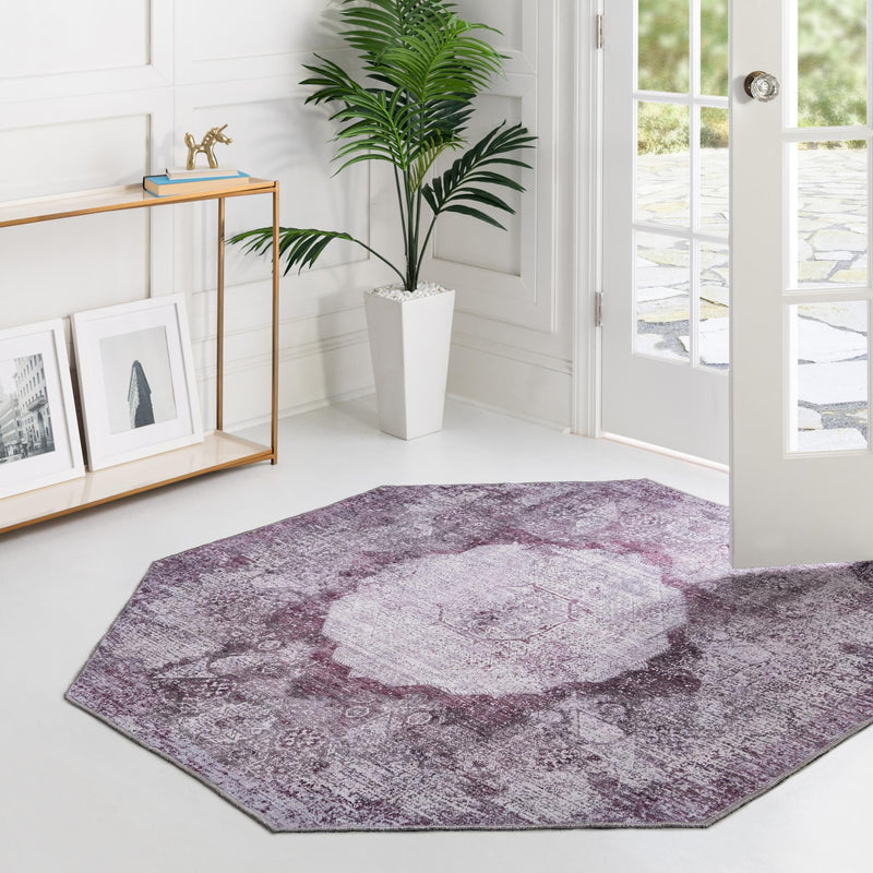 Laguna Sands Collection Area Rug - Catalina Octagon Pink Ivory lifestyle 171