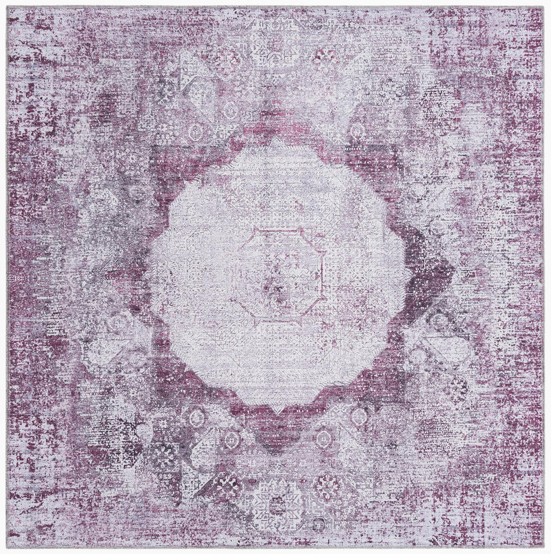 Laguna Sands Collection Area Rug - Catalina Square Pink Ivory lifestyle 38