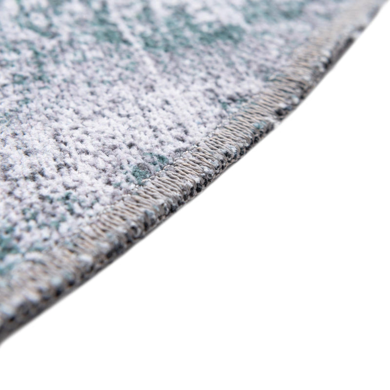 Laguna Sands Collection Area Rug - Catalina Round Teal Ivory lifestyle 115
