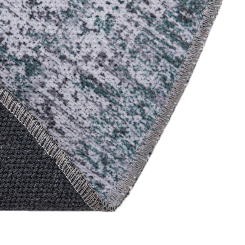 Laguna Sands Collection Area Rug - Catalina Round Teal Ivory lifestyle 124