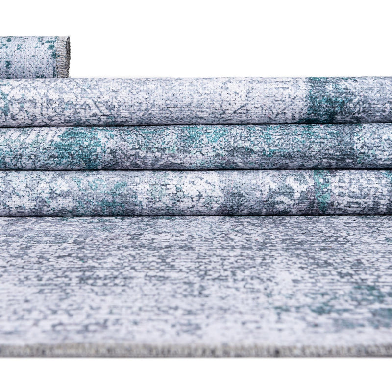 Laguna Sands Collection Area Rug - Catalina Octagon Teal Ivory lifestyle 134