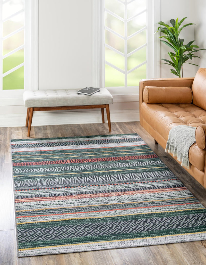 Laguna Sands Collection Area Rug - Malibu Rectangle Green lifestyle 4