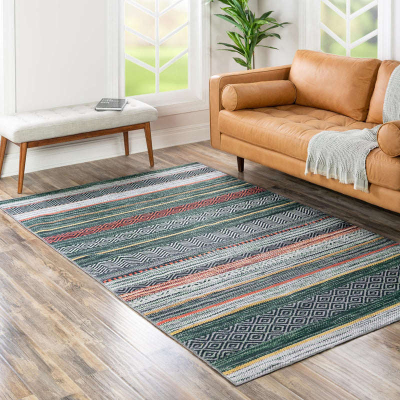 Laguna Sands Collection Area Rug - Malibu Rectangle Green lifestyle 30