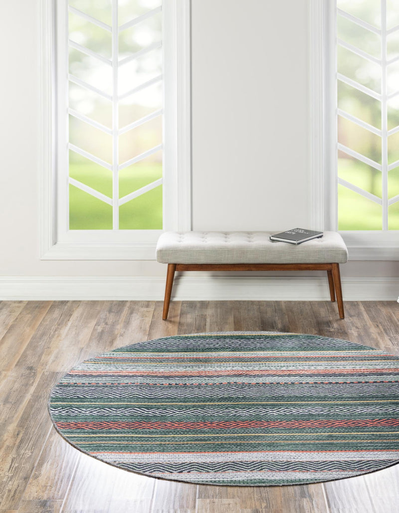 Laguna Sands Collection Area Rug - Malibu Round Green lifestyle 42