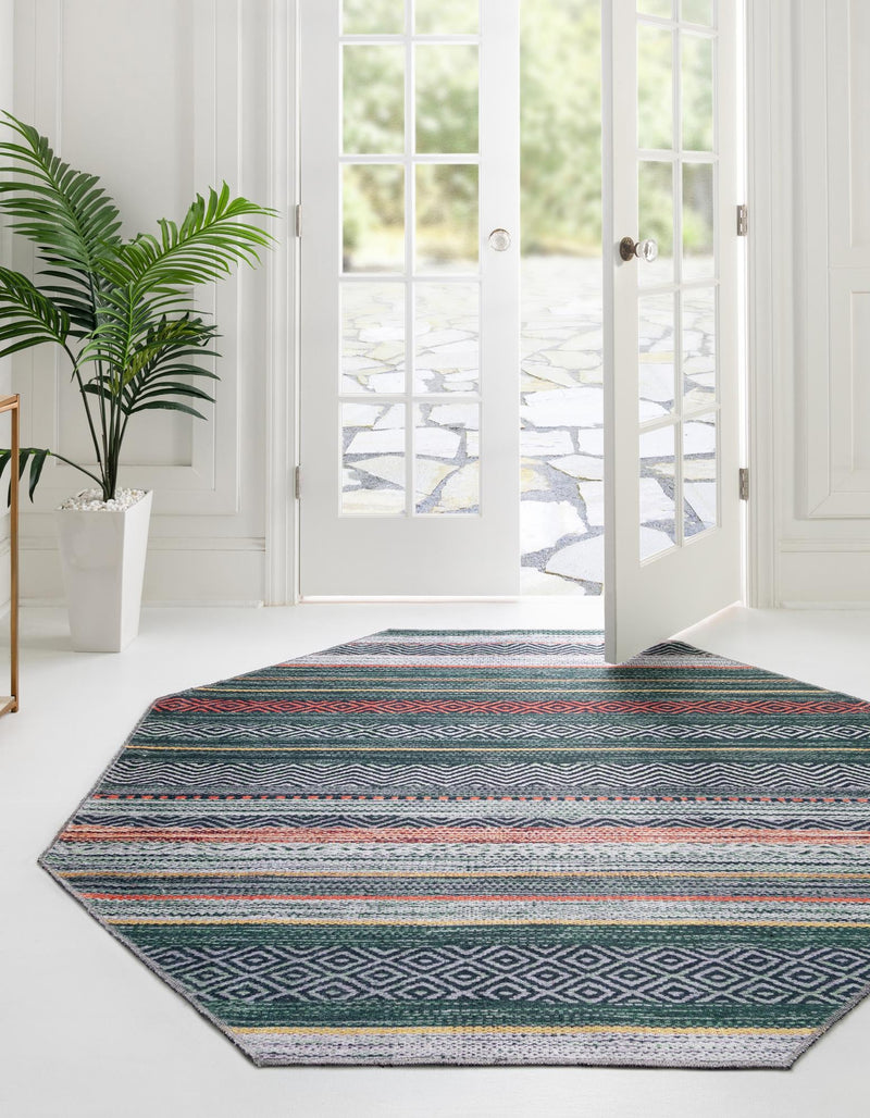 Laguna Sands Collection Area Rug - Malibu Octagon Green lifestyle 46