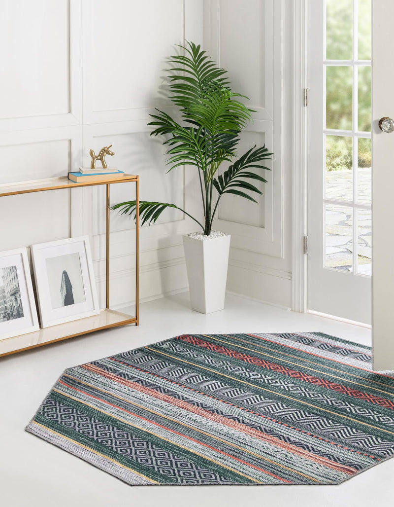 Laguna Sands Collection Area Rug - Malibu Octagon Green lifestyle 54