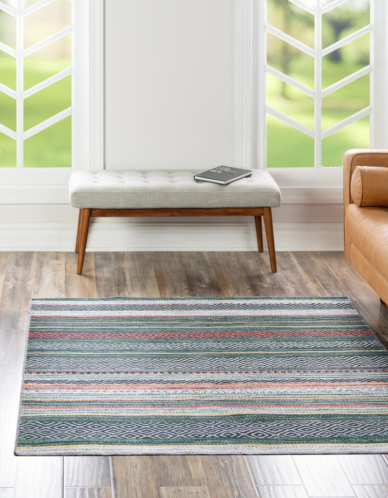 Laguna Sands Collection Area Rug - Malibu Square Green lifestyle 43