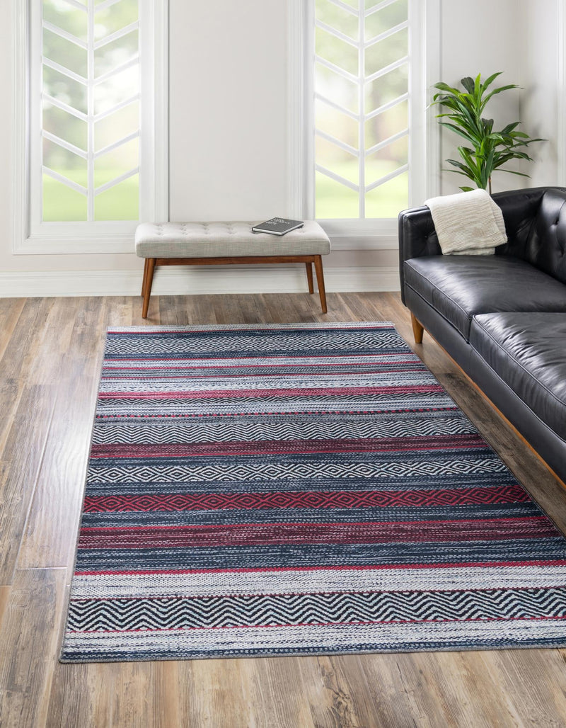 Laguna Sands Collection Area Rug - Malibu Rectangle Navy Blue lifestyle 3
