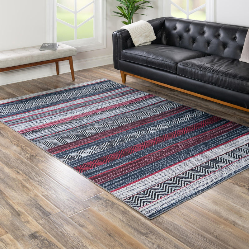 Laguna Sands Collection Area Rug - Malibu Rectangle Navy Blue lifestyle 29