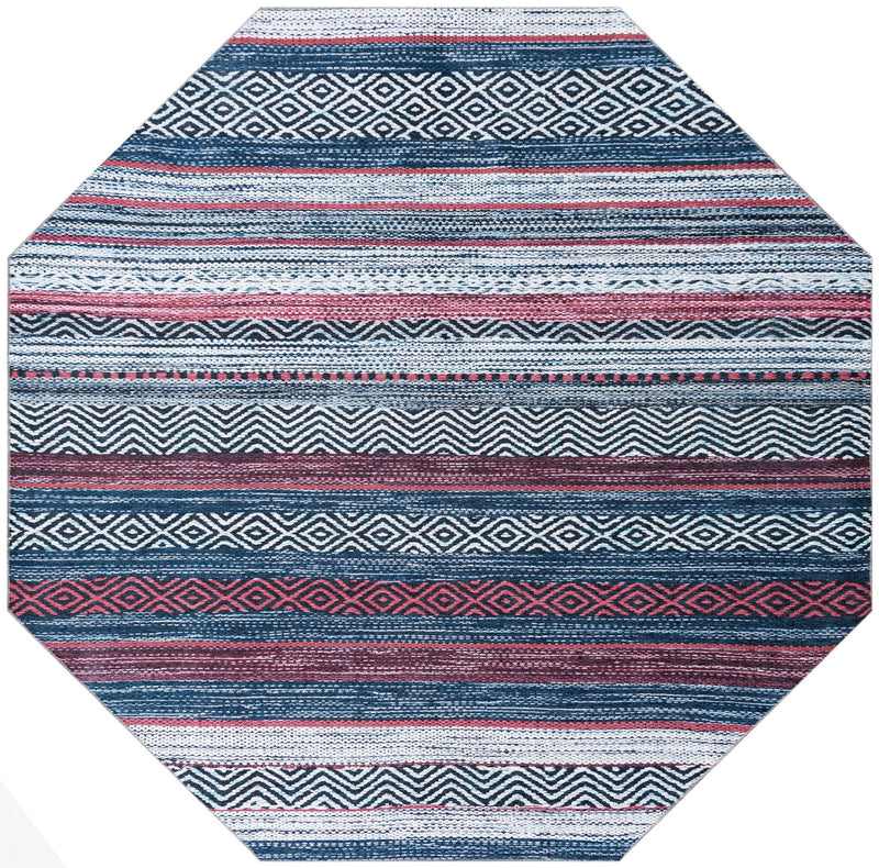 Laguna Sands Collection Area Rug - Malibu Octagon Navy Blue lifestyle 32