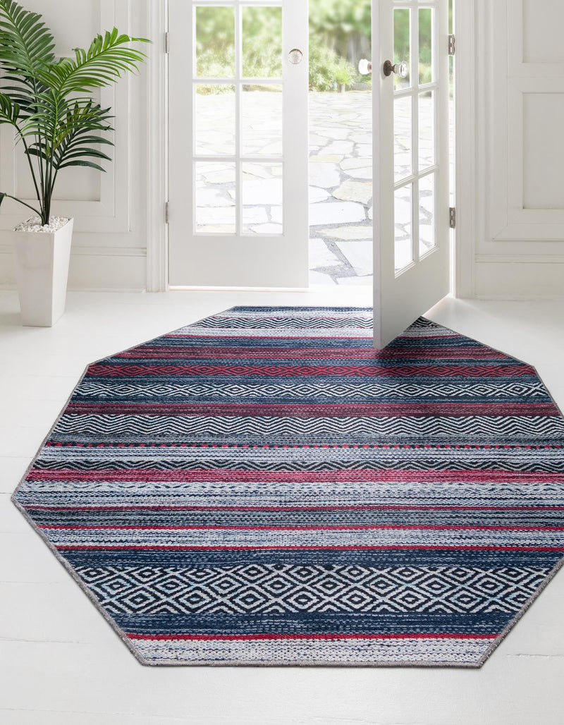 Laguna Sands Collection Area Rug - Malibu Octagon Navy Blue lifestyle 39