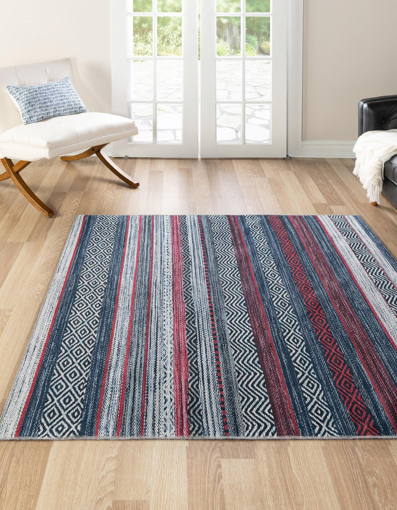 Laguna Sands Collection Area Rug - Malibu Square Navy Blue lifestyle 40