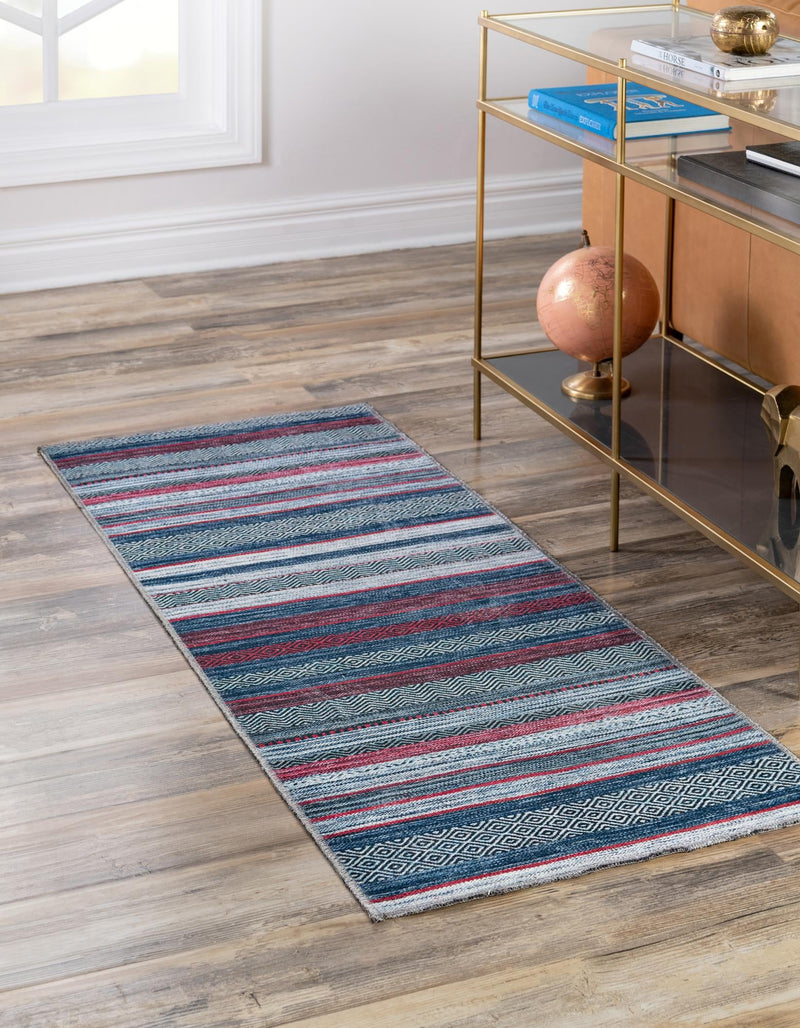 Laguna Sands Collection Area Rug - Malibu Runner Navy Blue lifestyle 48