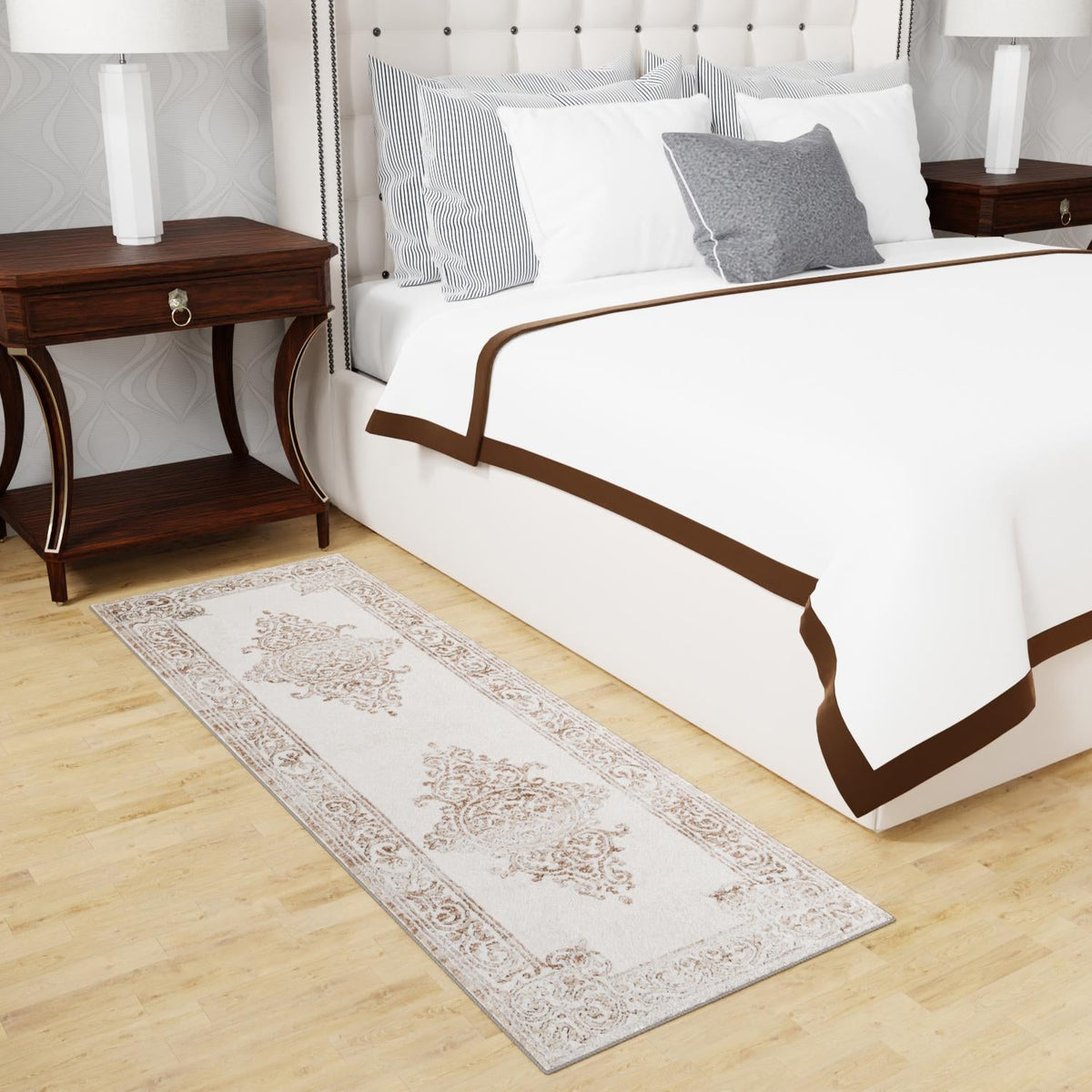Sanctuary Retreat Collection Area Rug - Haven Runner Chocolate Brown lifestyle 177
