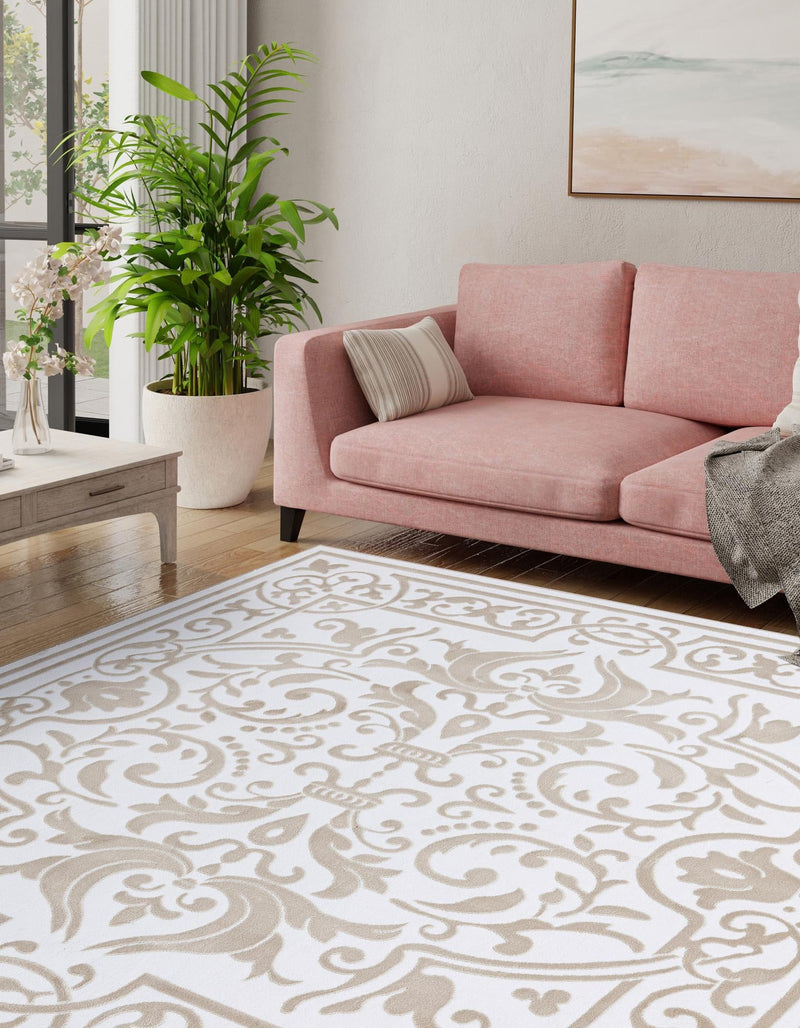 Sanctuary Retreat Collection Area Rug - Retreat Square Snow White lifestyle 53