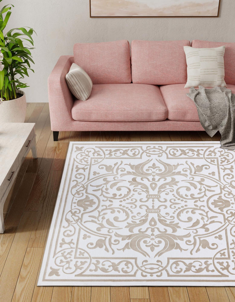 Sanctuary Retreat Collection Area Rug - Retreat Square Snow White lifestyle 86