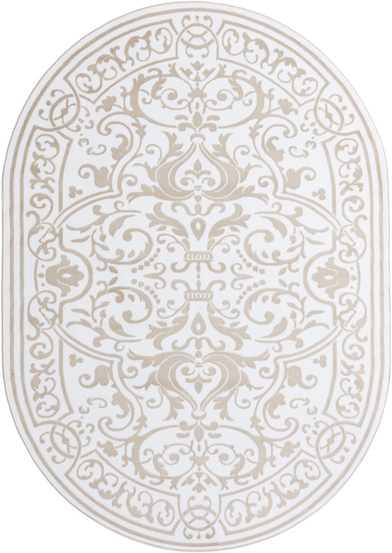 Sanctuary Retreat Collection Area Rug - Retreat Oval Snow White lifestyle 38