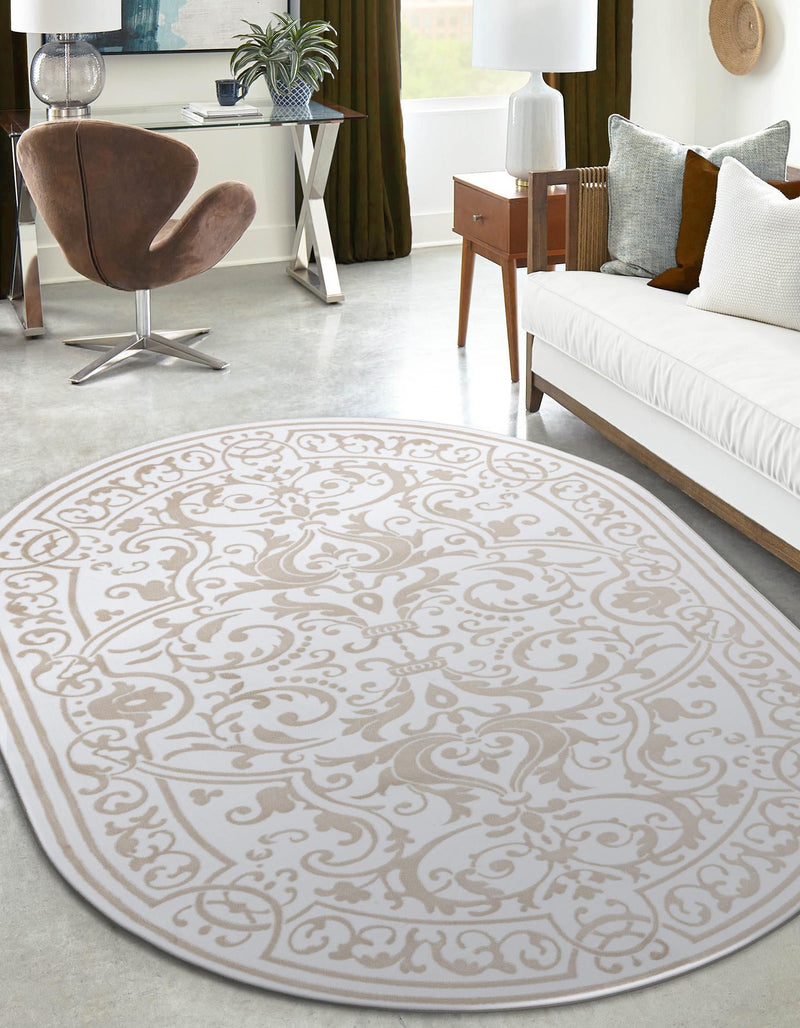Sanctuary Retreat Collection Area Rug - Retreat Oval Snow White lifestyle 46