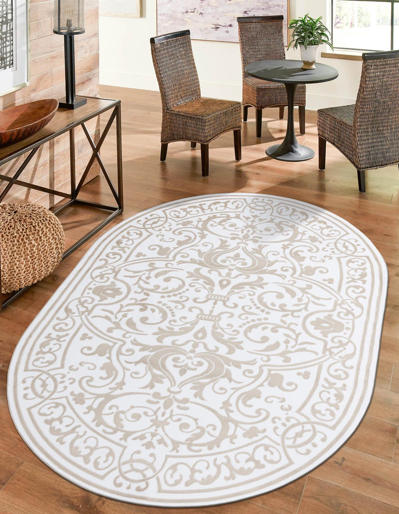Sanctuary Retreat Collection Area Rug - Retreat Oval Snow White lifestyle 62