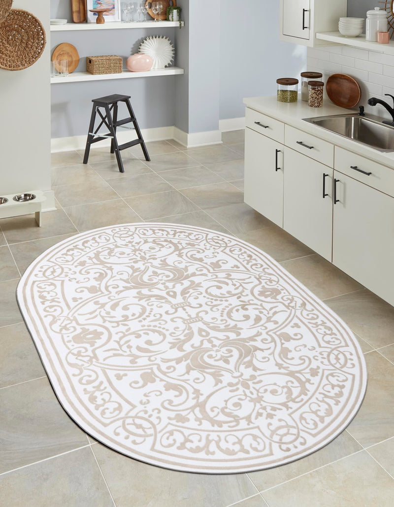 Sanctuary Retreat Collection Area Rug - Retreat Oval Snow White lifestyle 67