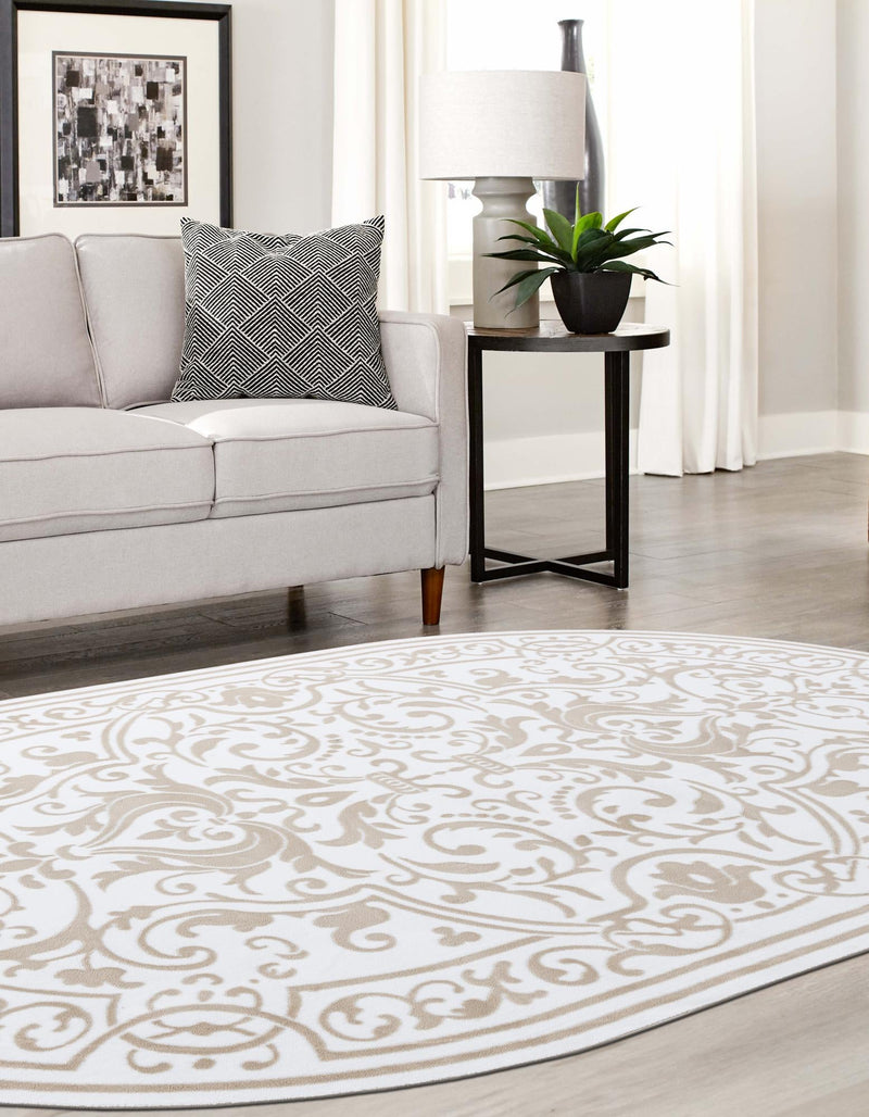 Sanctuary Retreat Collection Area Rug - Retreat Oval Snow White lifestyle 77