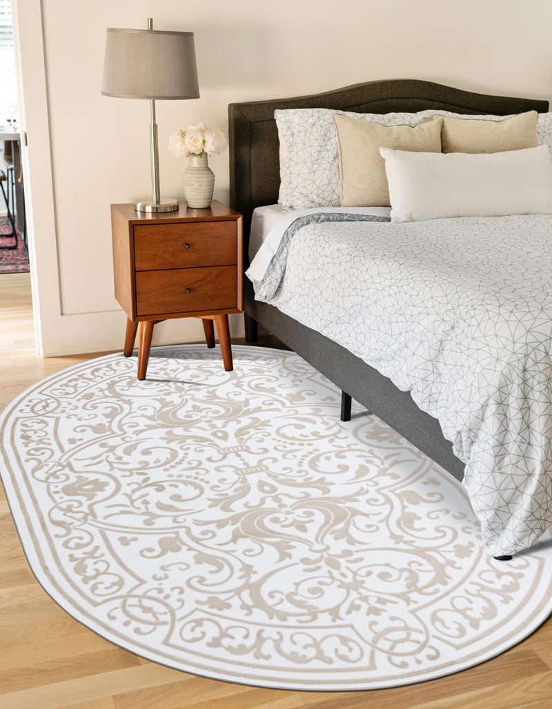 Sanctuary Retreat Collection Area Rug - Retreat Oval Snow White lifestyle 87
