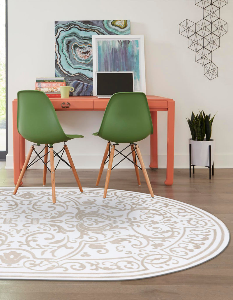 Sanctuary Retreat Collection Area Rug - Retreat Oval Snow White lifestyle 96