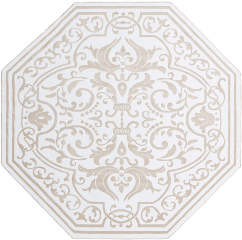 Sanctuary Retreat Collection Area Rug - Retreat Octagon Snow White lifestyle 39