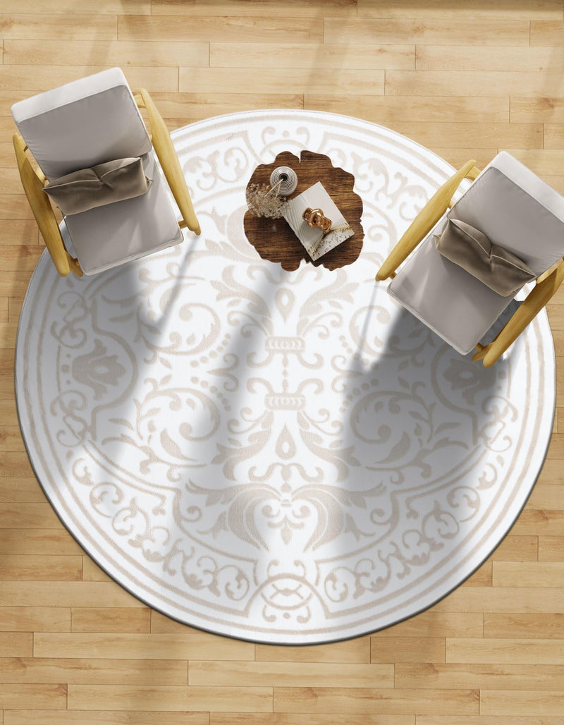 Sanctuary Retreat Collection Area Rug - Retreat Round Snow White lifestyle 97